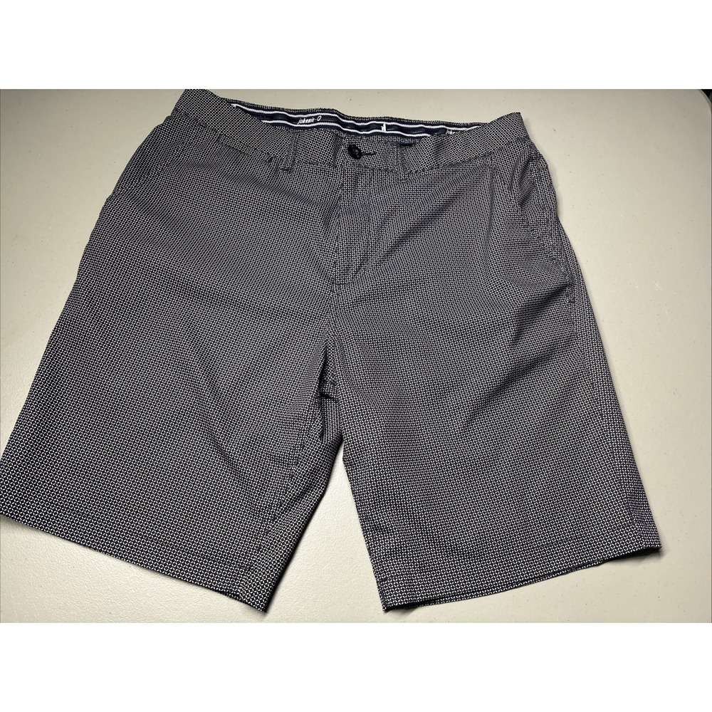 johnnie O Shorts Mens 33 Black Geometric Performance Stretch Golf Classic